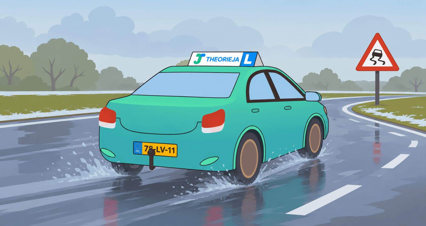 Gladde weg, wat verandert er aan je remweg?